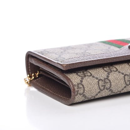 Gucci GG Supreme Monogram Web Ophidia Wallet On Chain Brown 8 of 10