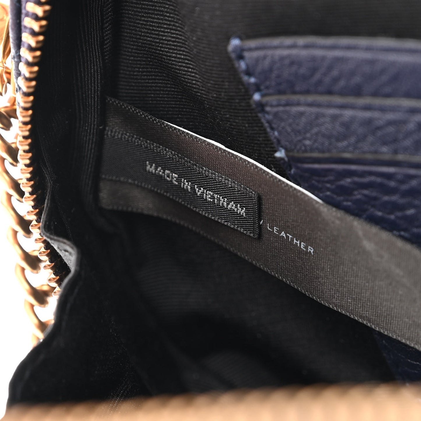 Grained Calfskin Quilted The Status Round Crossbody Navy
