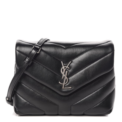 Saint Laurent Calfskin Y Quilted Monogram Toy Loulou Crossbody Bag Black 1 of 12