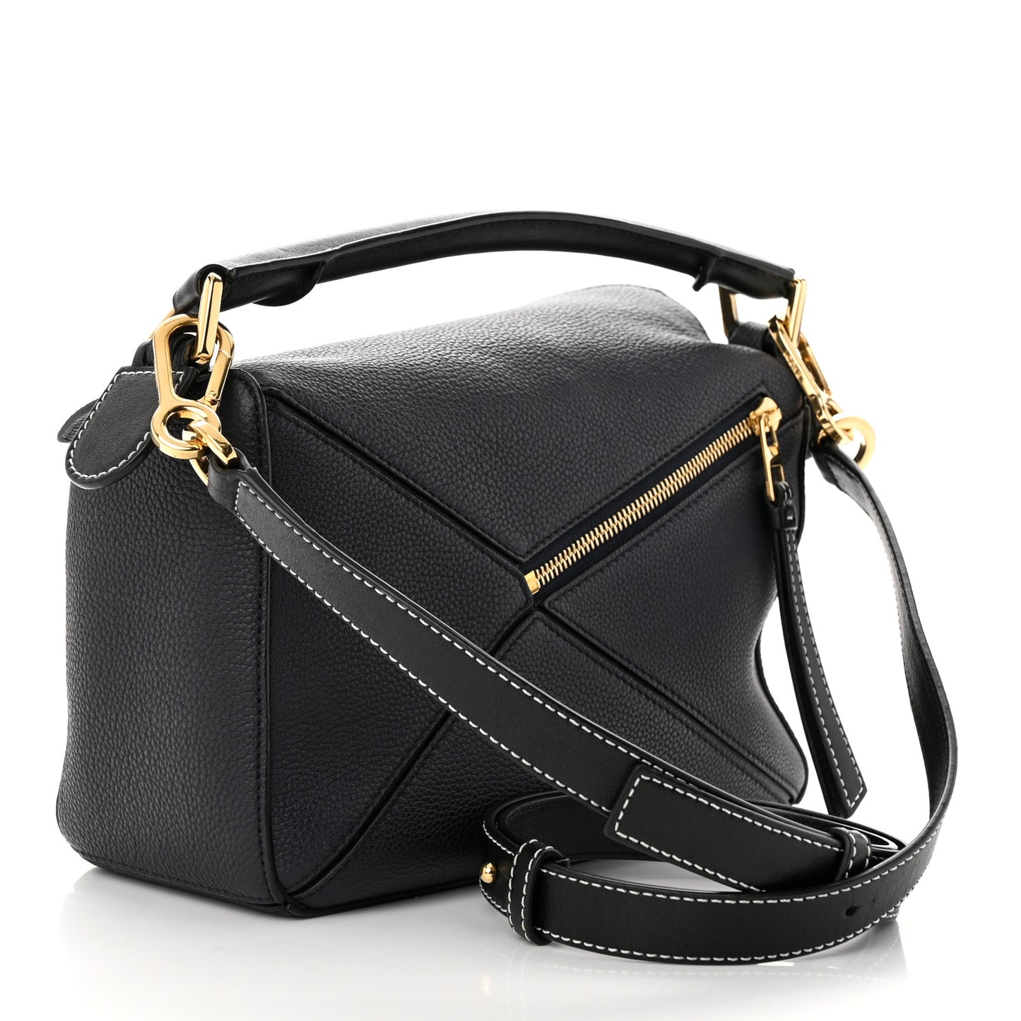 Calfskin Small Puzzle Bag Midnight Blue Black