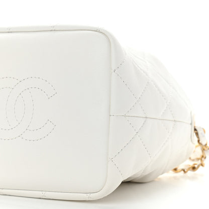 Chanel Lambskin Quilted Small Perfect Meeting Hobo White 6 of 12