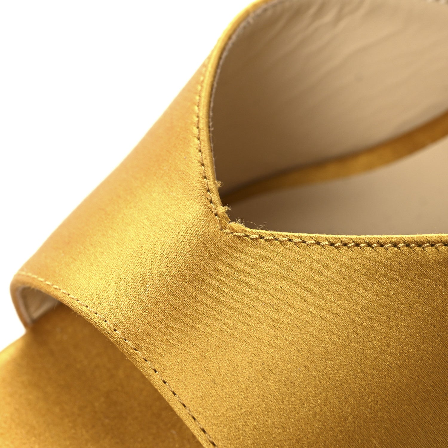 Jimmy Choo Satin Crystal Saeda 125 Platform Sandals 37 Sunflower