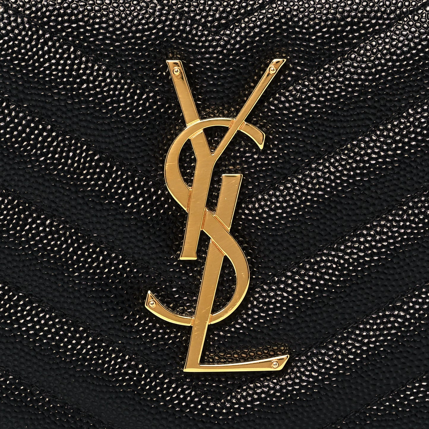 Grain De Poudre Matelasse Chevron Monogram Zip Around Wallet Black