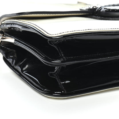 Prada Vernice Crossbody Bag White Black 9 of 10