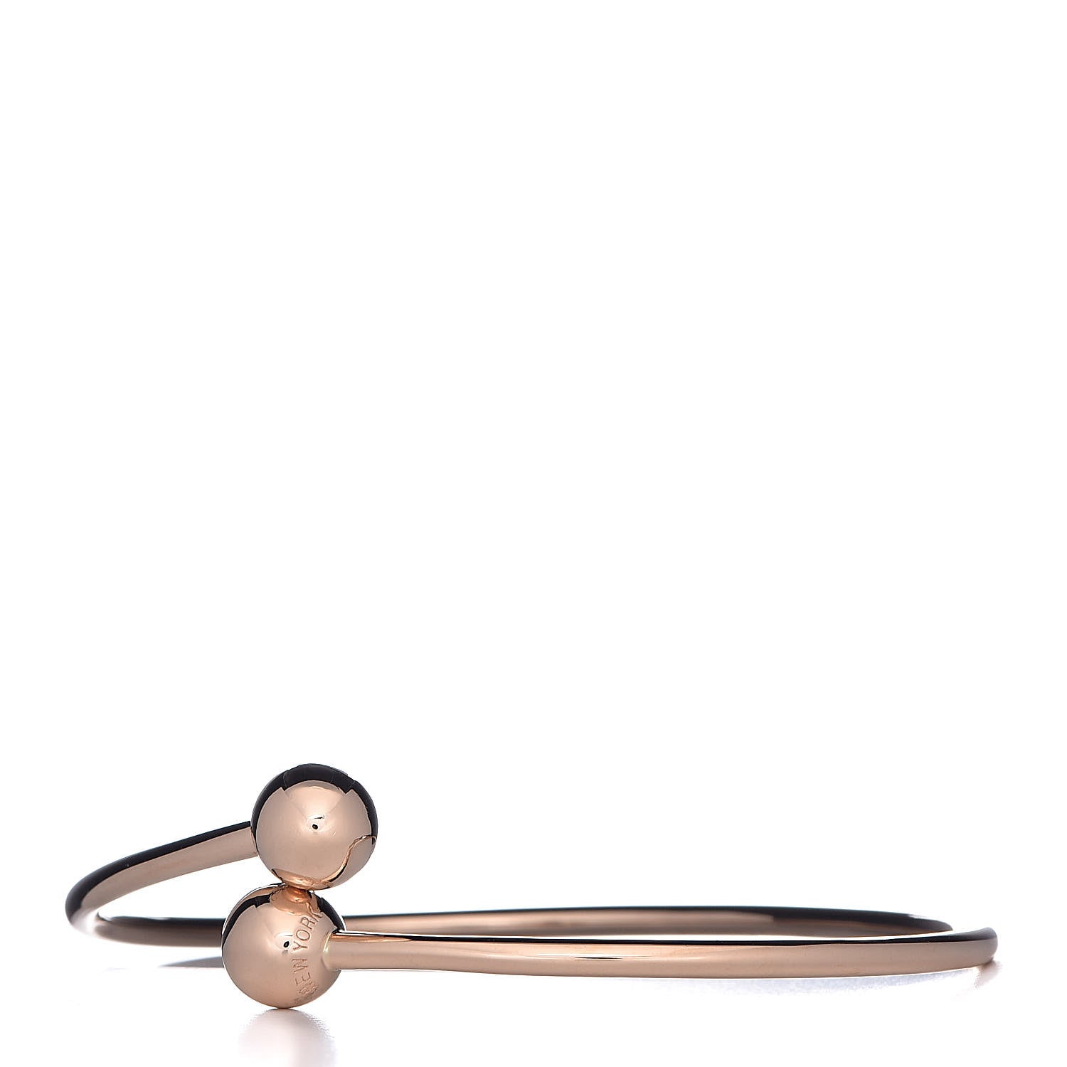 Tiffany 18K Rose Gold 8mm HardWear Ball Bypass Bracelet 3 of 6