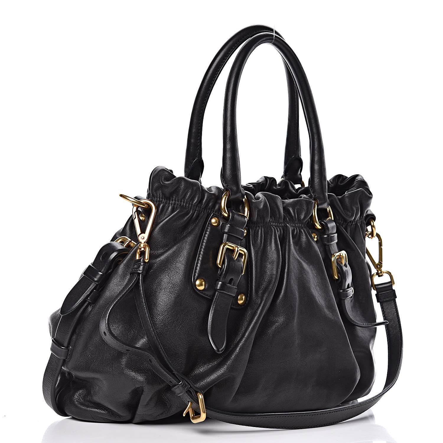 Prada Soft Calf Tote Black 3 of 10