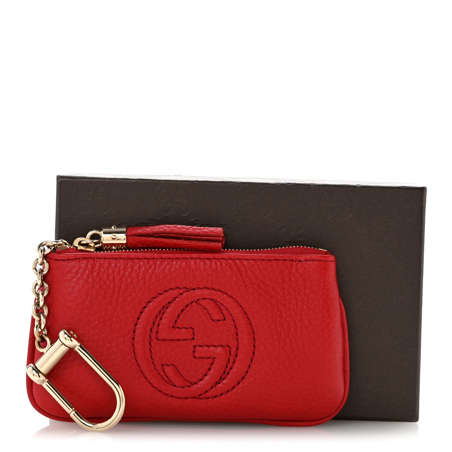 Gucci Pebbled Calfskin Soho Key Case Red Red 9 of 9