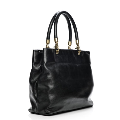 Chanel Deerskin CC Tote Black 3 of 7