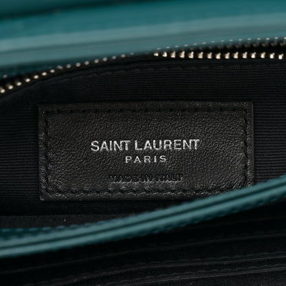 Saint Laurent Calfskin Y Quilted Monogram Toy Loulou Satchel Dark Turquoise 6 of 11