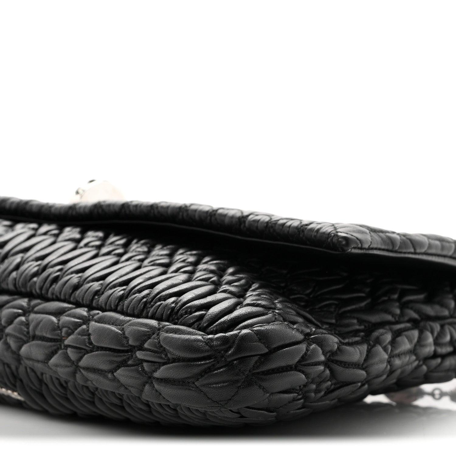 Miu Miu Nappa Matelasse Crystal Flap Clutch Black 11 of 11