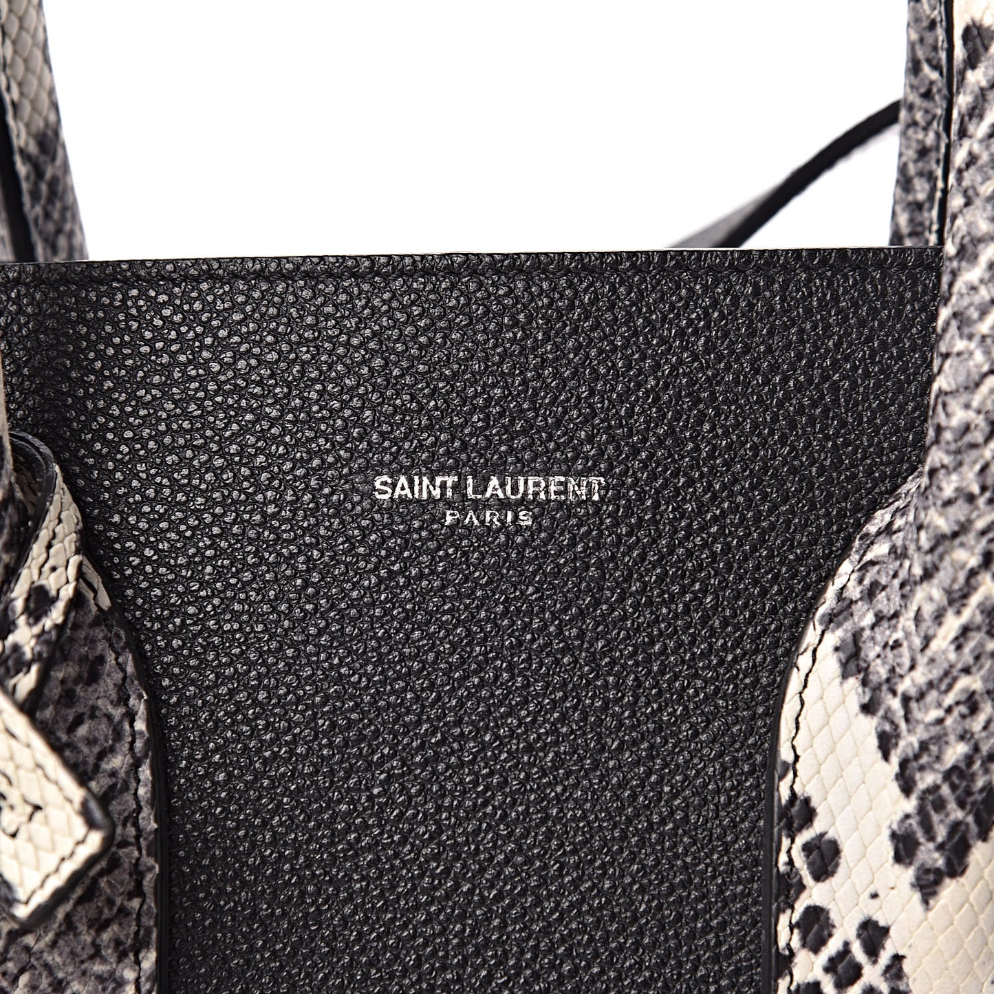 Grained Calfskin Embossed Python Small Sac De Jour Black