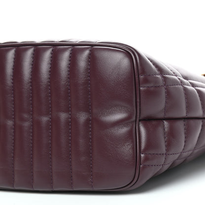 Burberry Lambskin Quilted Small Lola Bucket Bag Deep Maroon 6 of 7