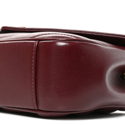 Saint Laurent Lambskin Chevron Quilted Small Loulou Rouge Cabernet 9 of 9