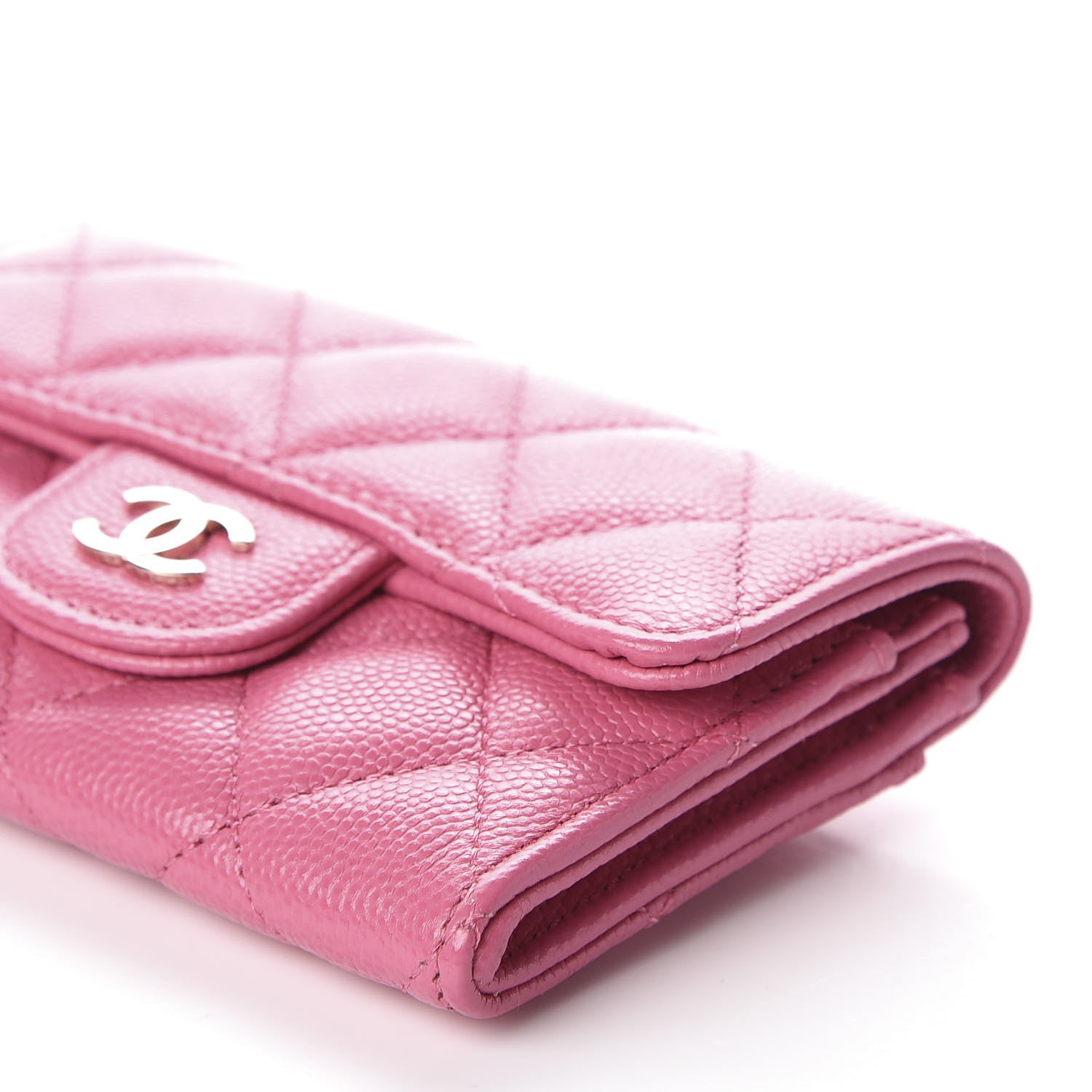 Chanel Caviar Quilted Flap Card Holder Wallet Pink 8 of 9