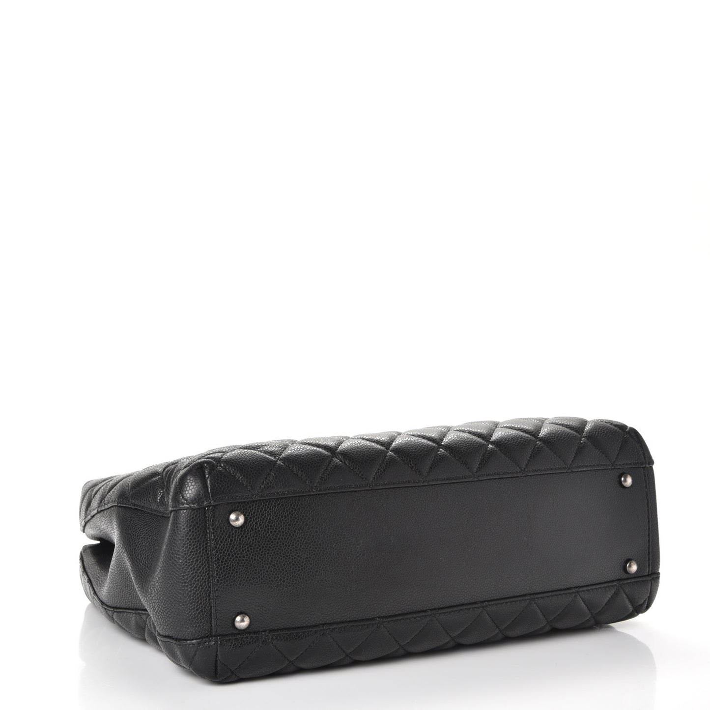 Caviar Quilted City Shopping Tote Black