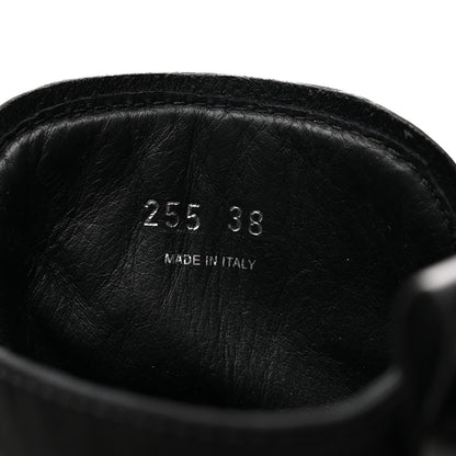 Prada Spazzolato Rois Nylon Metal Triangle Logo Monolith Pouch Pocket 55mm Boots 38 Black 9 of 9