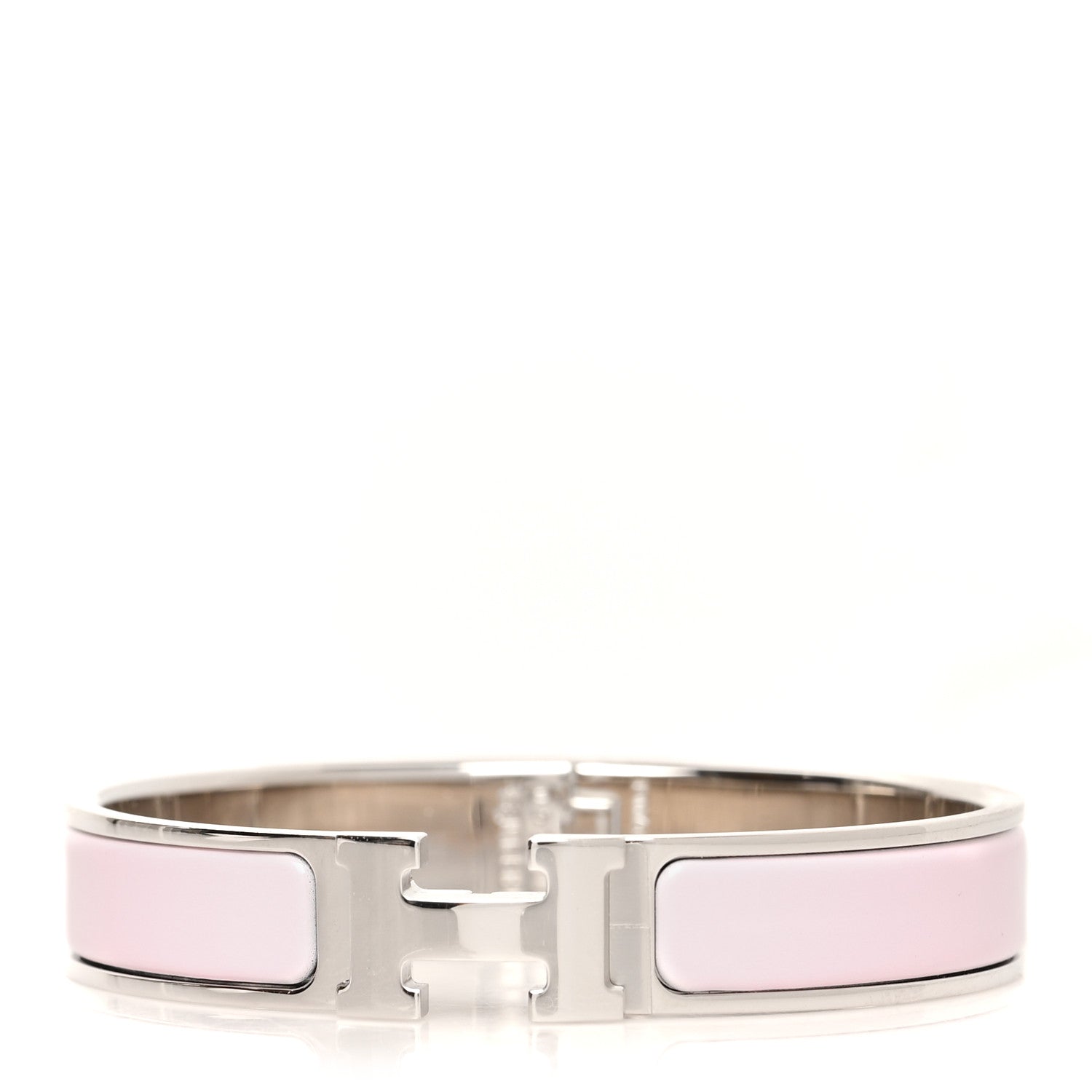 Hermes Enamel Narrow Clic Clac H Bracelet PM Rose Candeur 1 of 5