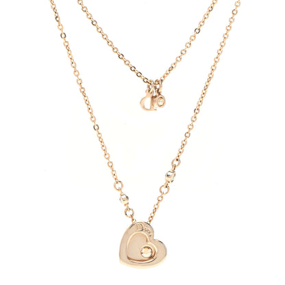 Christian Dior Crystal Heart Multi Strand Necklace Gold 1 of 5