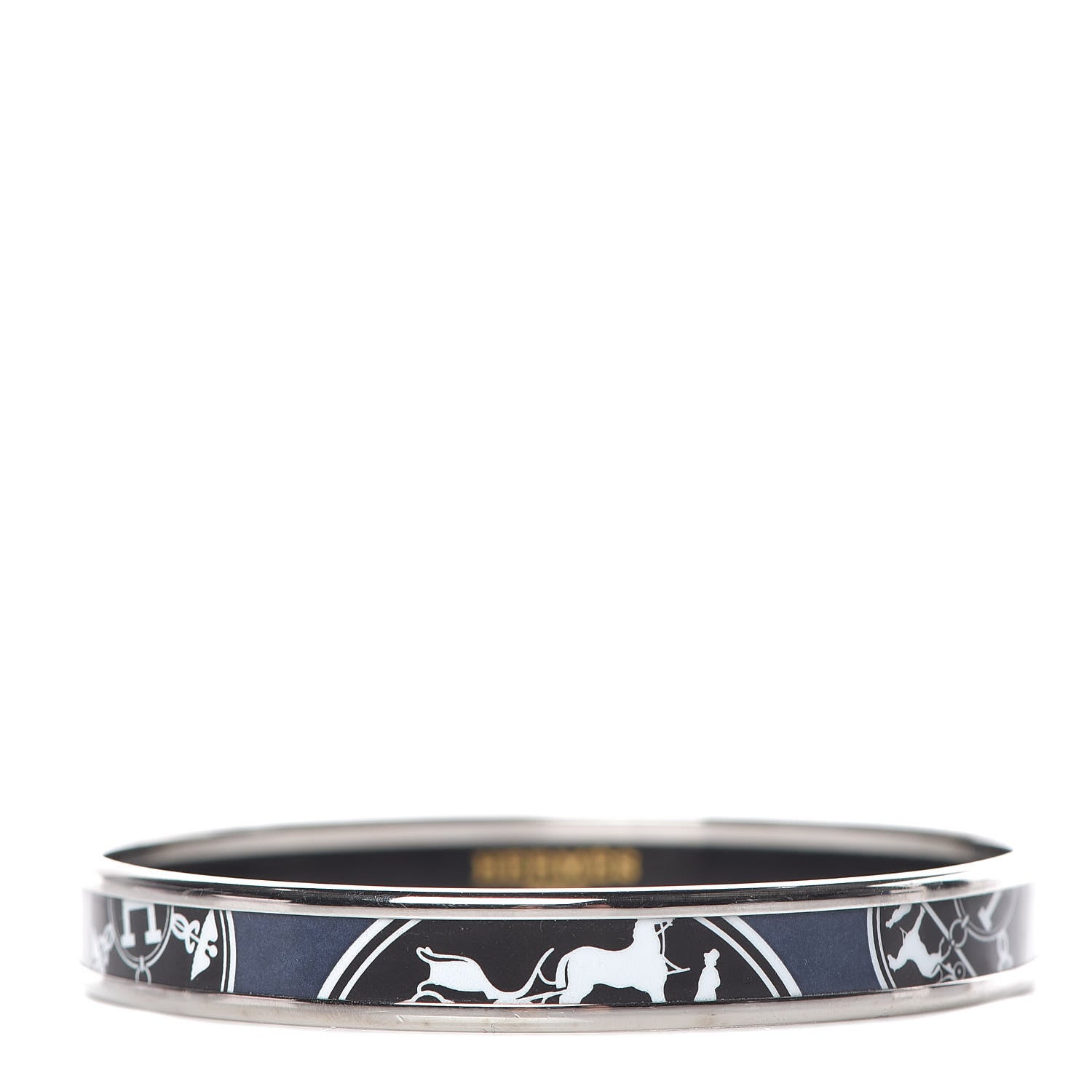 Hermes Enamel Printed Ex Libris Narrow Bracelet 65 1 of 5