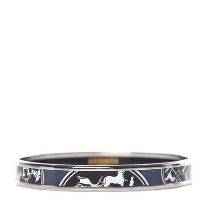 Hermes Enamel Printed Ex Libris Narrow Bracelet 65 1 of 5