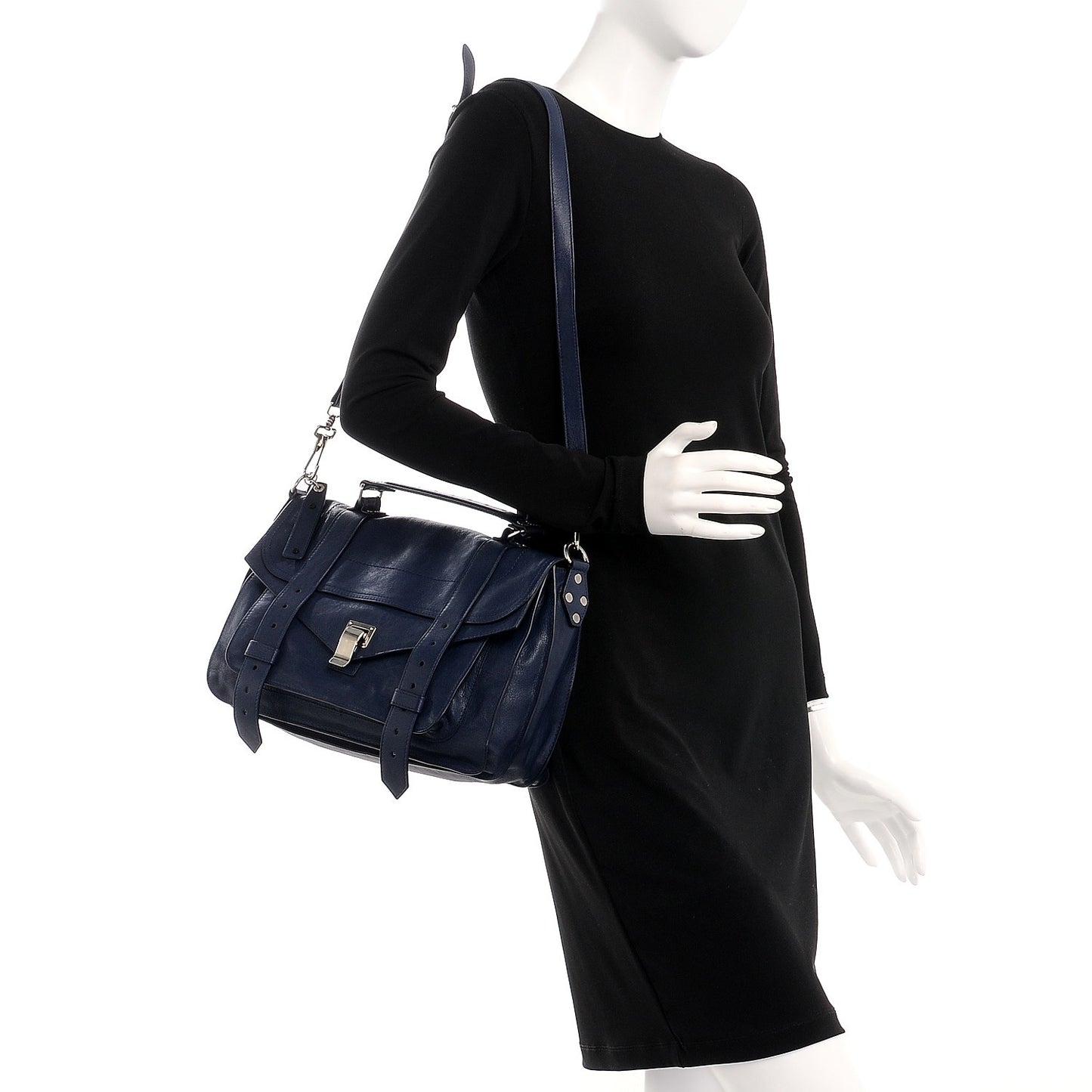 Lambskin Medium PS1 Satchel Indigo