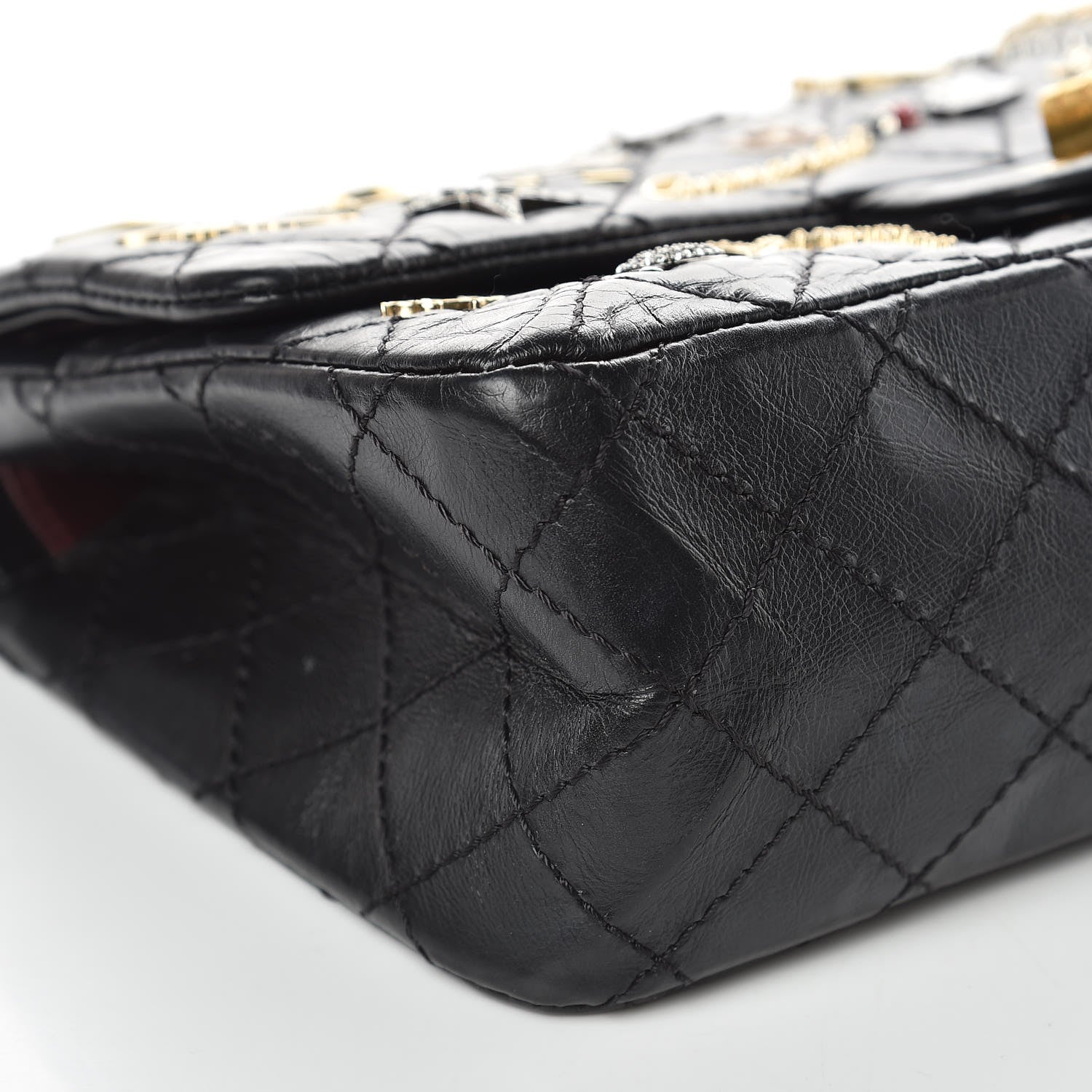 Chanel Aged Calfskin Lucky Charms 2.55 Reissue 225 Flap Black 8 of 11