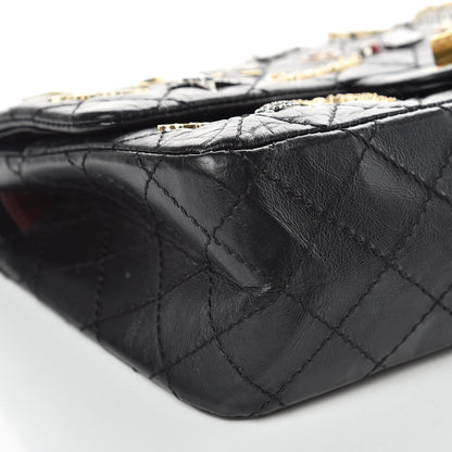 Chanel Aged Calfskin Lucky Charms 2.55 Reissue 225 Flap Black 8 of 11