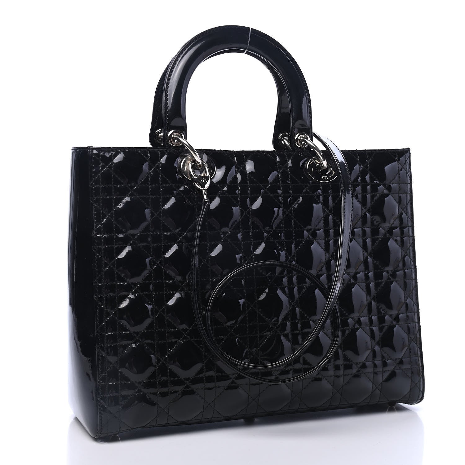 Christian Dior Patent Cannage Large Lady Dior Black 2 of 5