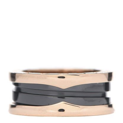 Bulgari 18K Rose Gold Black Ceramic B.Zero1 Two-Band Ring 50 5.25 3 of 8