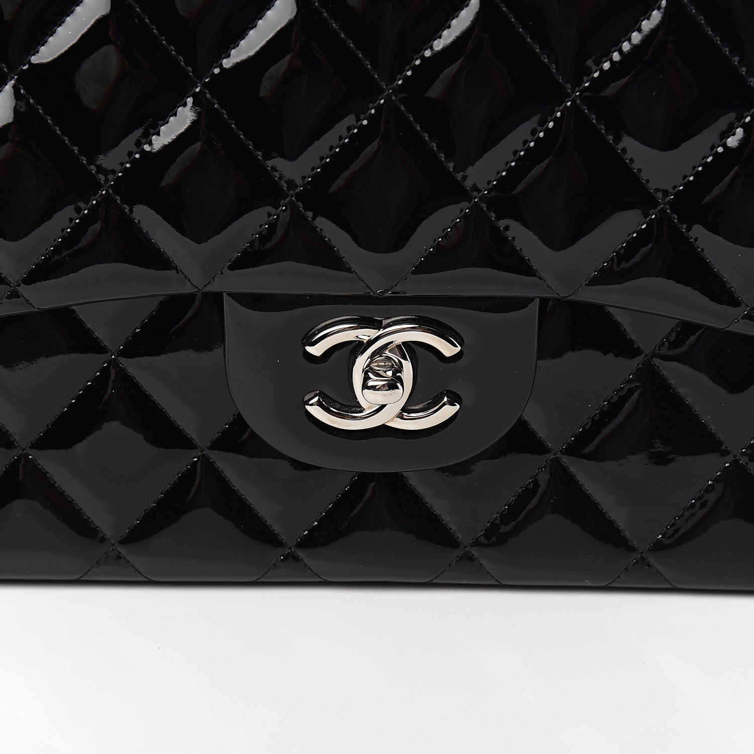 Chanel Patent Quilted Jumbo Double Flap Black 7 of 9
