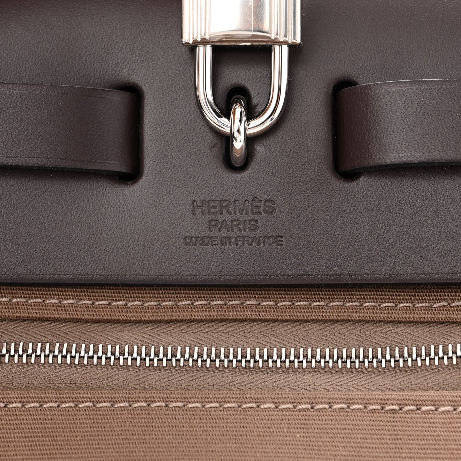 Hermes Vache Hunter Toile Herbag Zip Retourne 31 PM Etoupe Ebene 7 of 11