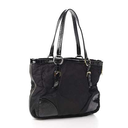 Prada Tessuto Nylon Vernice Tote Black 2 of 10