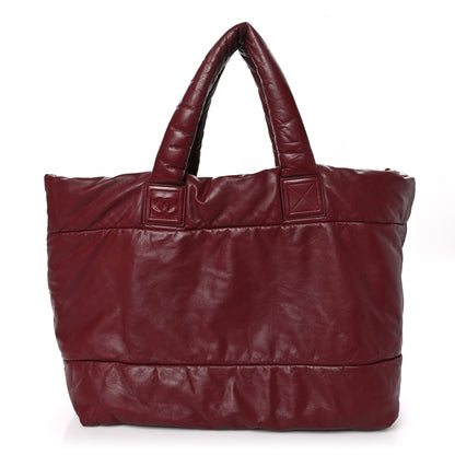 Chanel Lambskin Quilted Extra Large Coco Cocoon Reversible Tote Burgundy Black 1 of 10