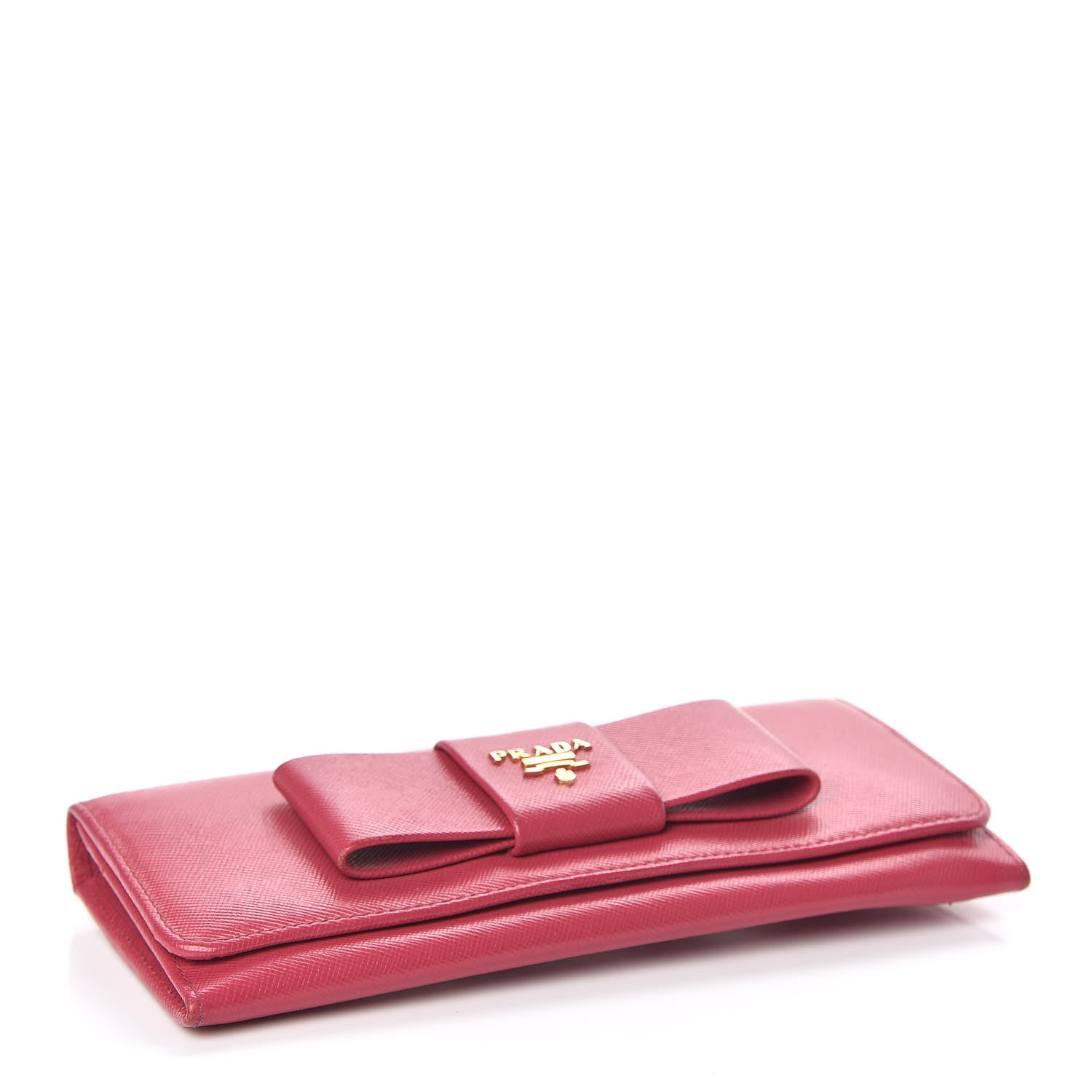 Prada Saffiano Bow Continental Wallet Peonia 4 of 9