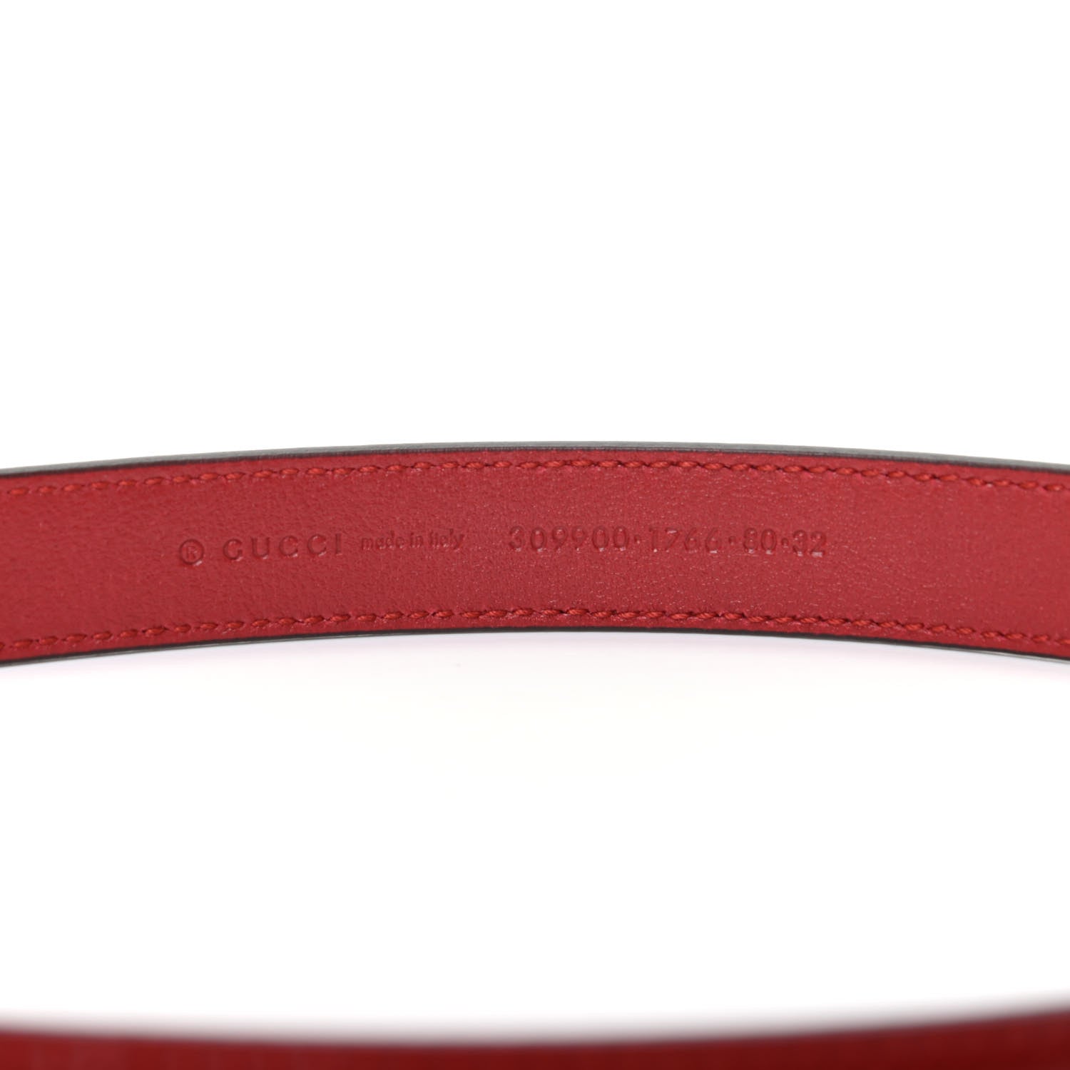 Gucci Patent Guccissima Belt 80 32 Red 3 of 5