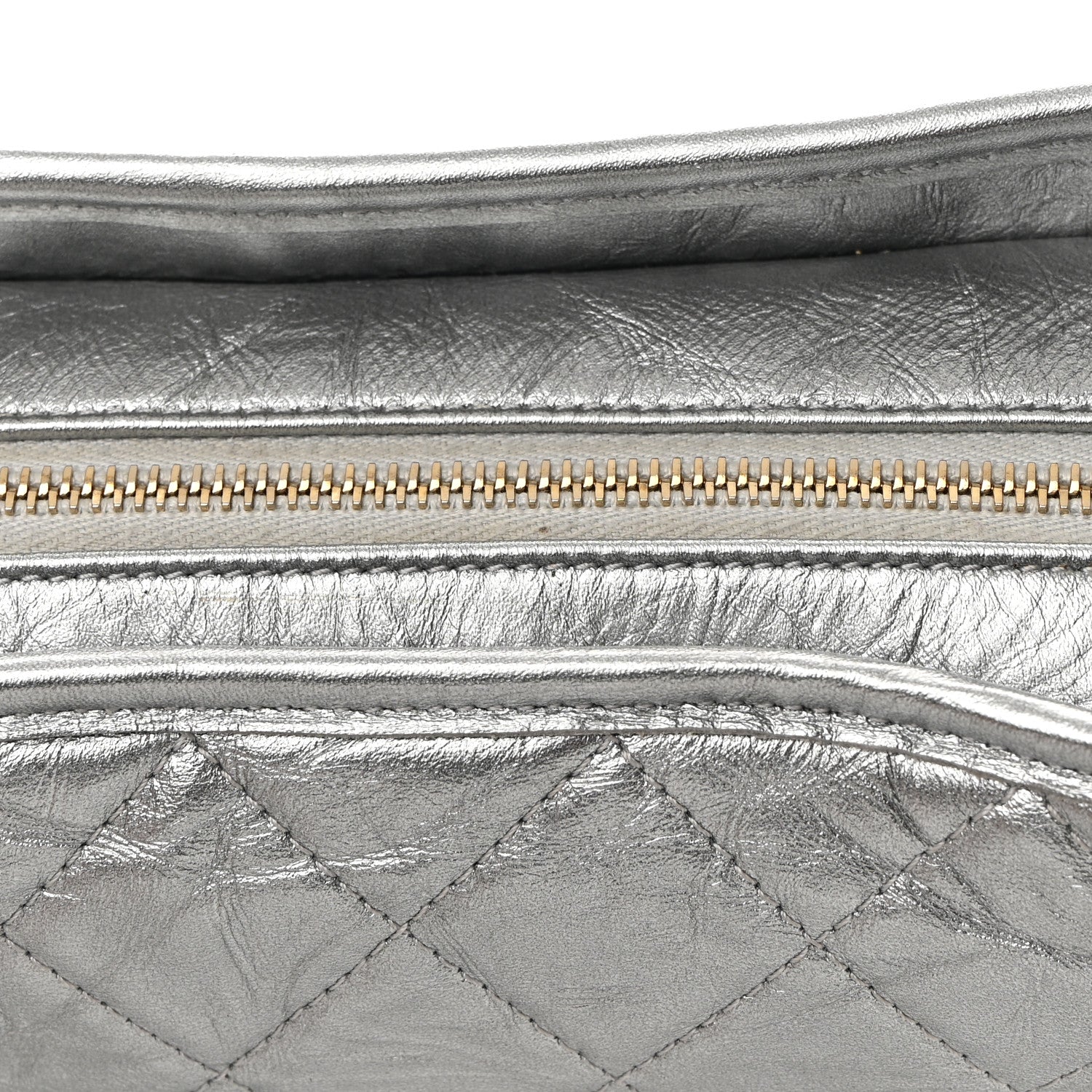 Chanel Metallic Aged Calfskin Quilted Medium Gabrielle Hobo Silver 12 of 15