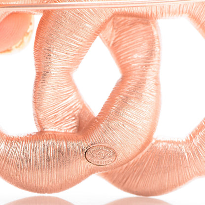 Chanel Crystal Twisted CC Brooch Rose Gold 4 of 4