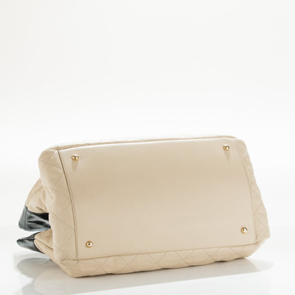 Chanel Calfskin Quilted In The Mix Shopping Tote Beige Black 3 of 14