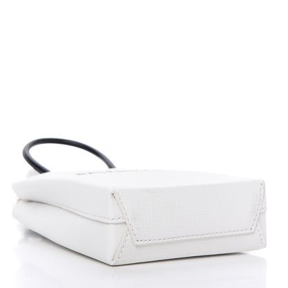 Balenciaga Squared Calfskin Logo Shopping Phone Holder Bag White 4 of 9