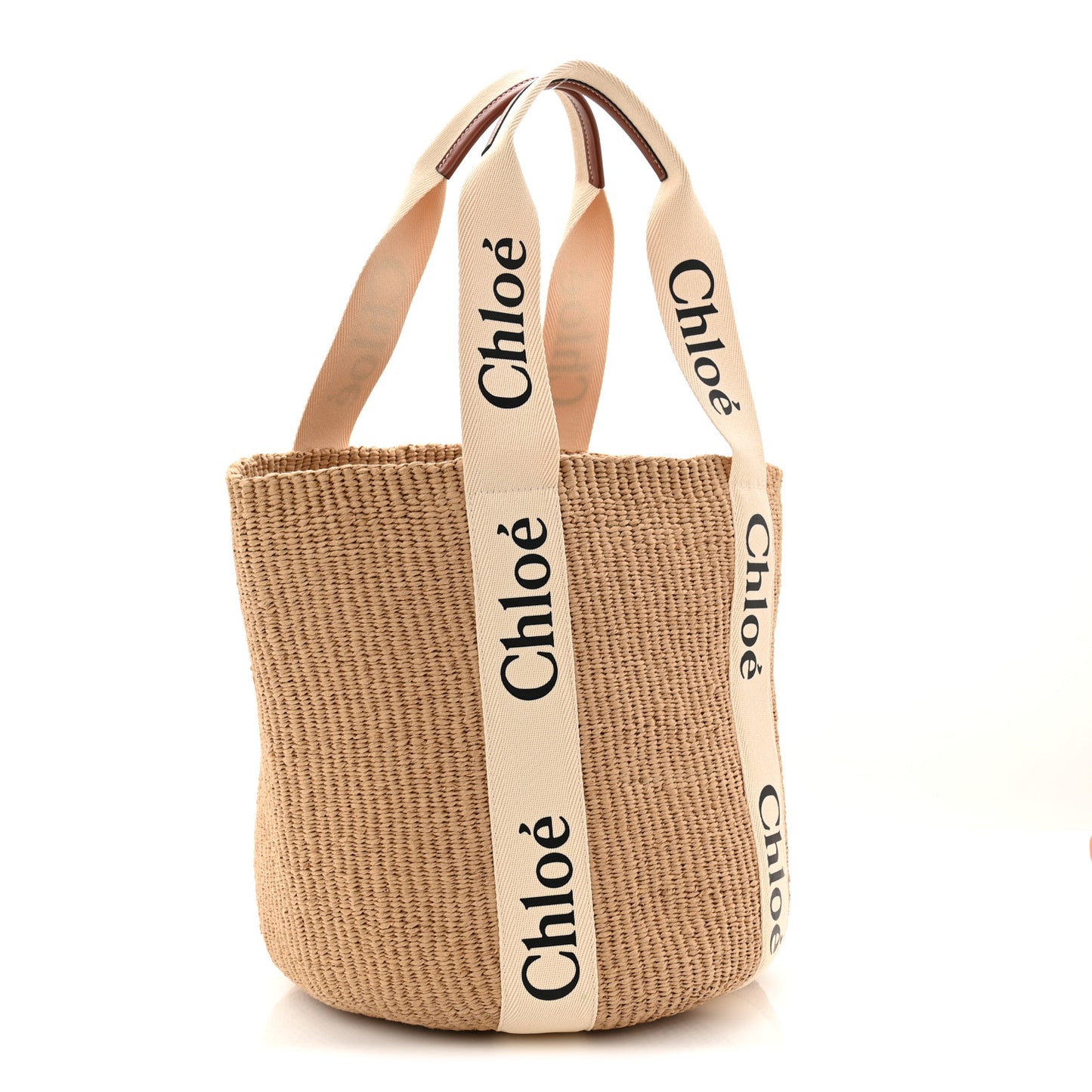 Raffia Large Woody Tote White