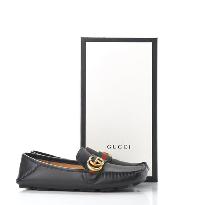 Gucci Calfskin Womens Noel Web Driver Loafers 38.5 Black 12 of 12