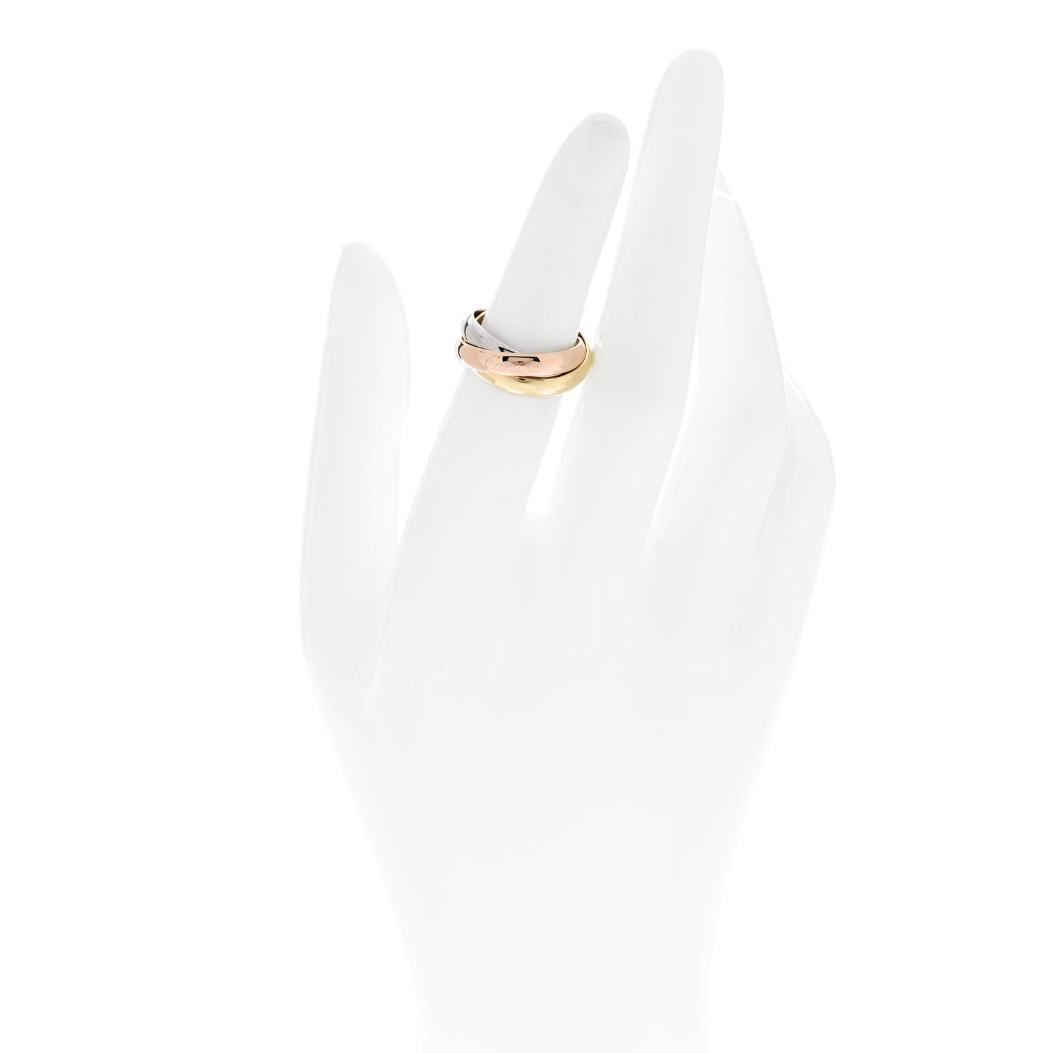 Cartier 18K Pink Yellow White Gold Classic Trinity Ring 50 5.25 2 of 5