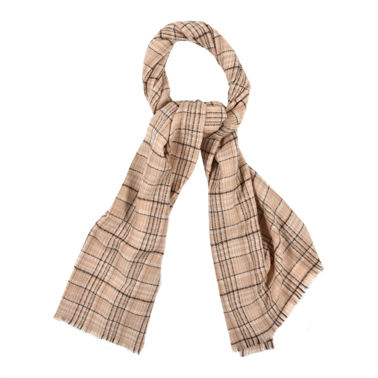 Chanel Cashmere CC Plaid Scarf Beige 1 of 5
