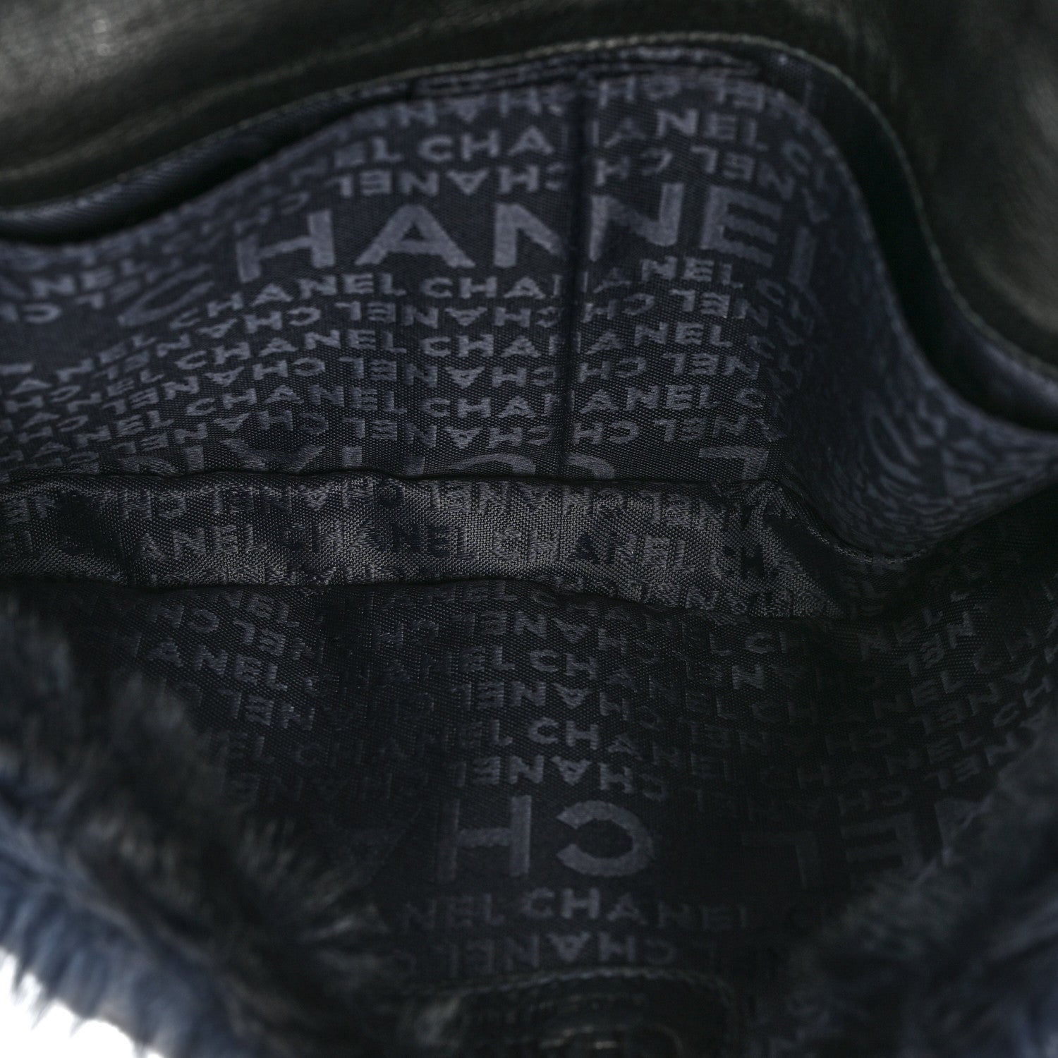 Chanel Rabbit Fur Chain Flap Navy 5 of 10