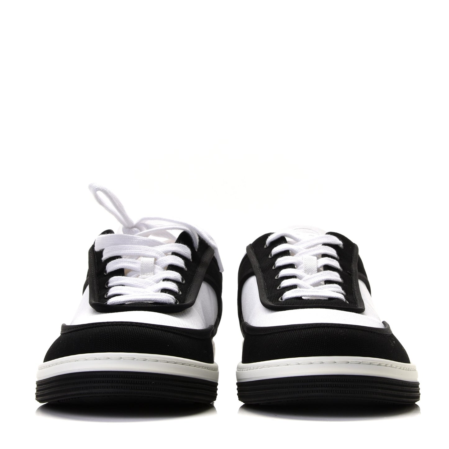 Fabric Womens Logo Sneakers 41 Black White