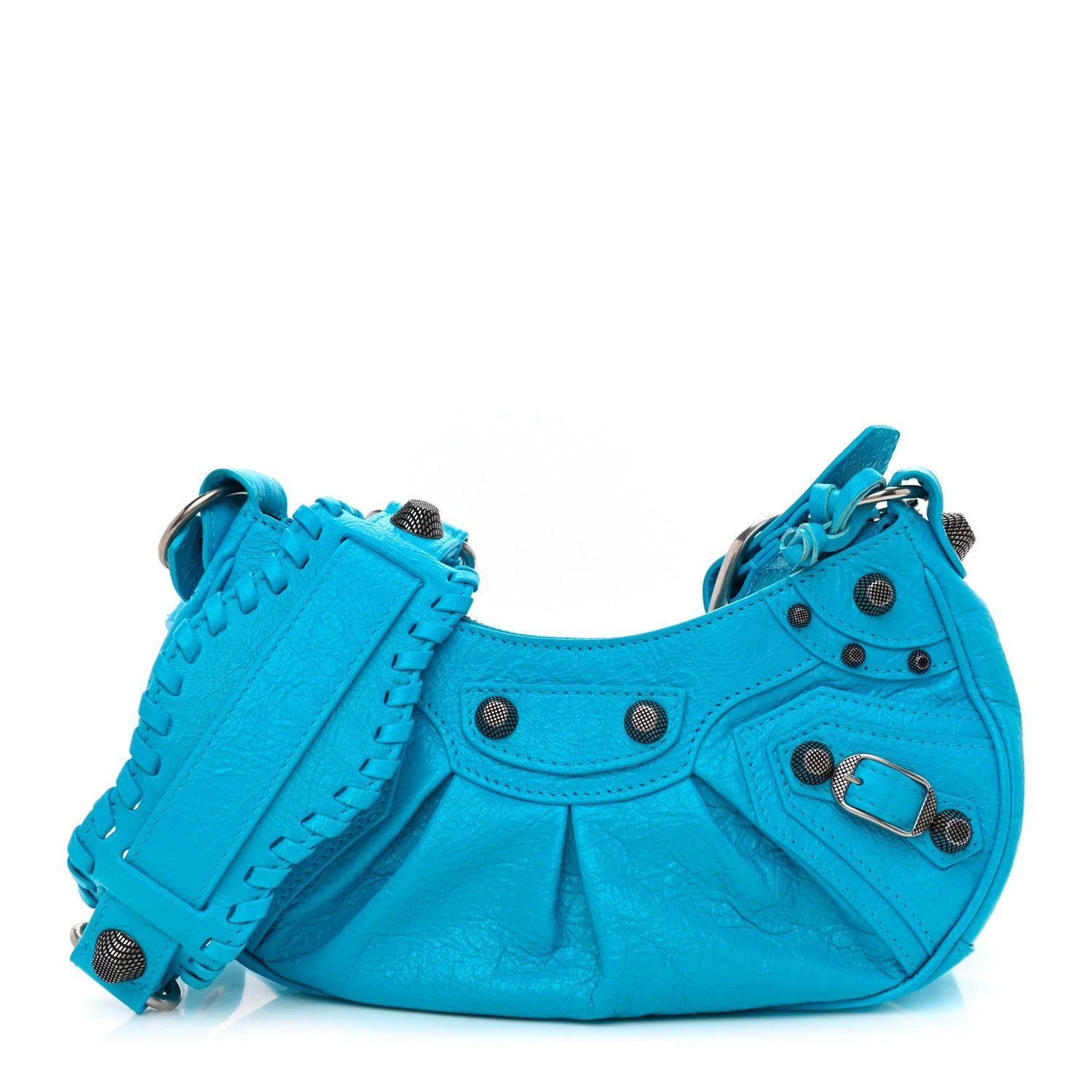 Balenciaga Agneau Arena Le Cagole Shoulder Bag XS Cyan 3 of 9