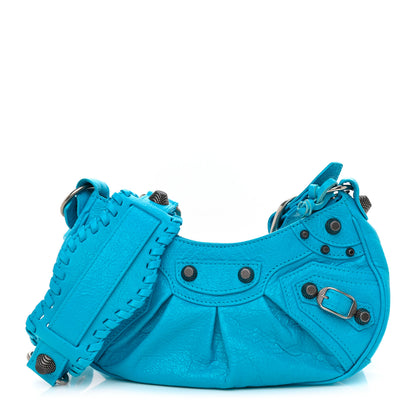 Balenciaga Agneau Arena Le Cagole Shoulder Bag XS Cyan 3 of 9