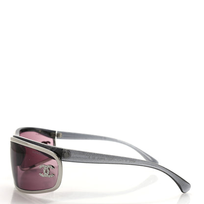 Chanel Shield Crystal CC Sunglasses 4608 Burgundy 3 of 8