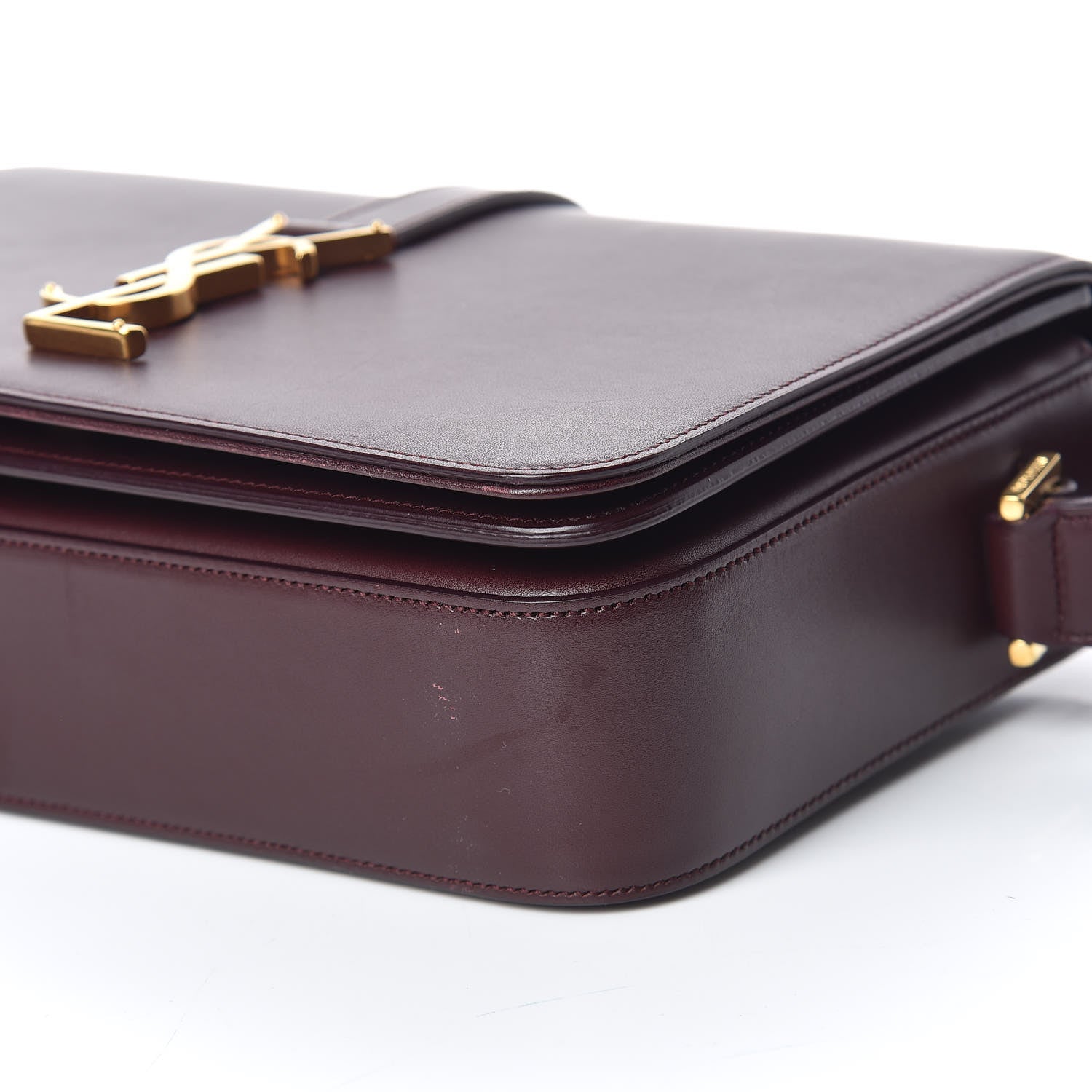 Saint Laurent Smooth Calfskin Medium Classic Monogram Universite Bag Dark Red 6 of 12