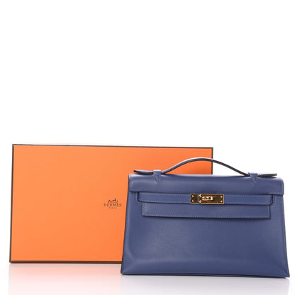 Hermes Swift Kelly Pochette Clutch Bleu Brighton 27 of 27